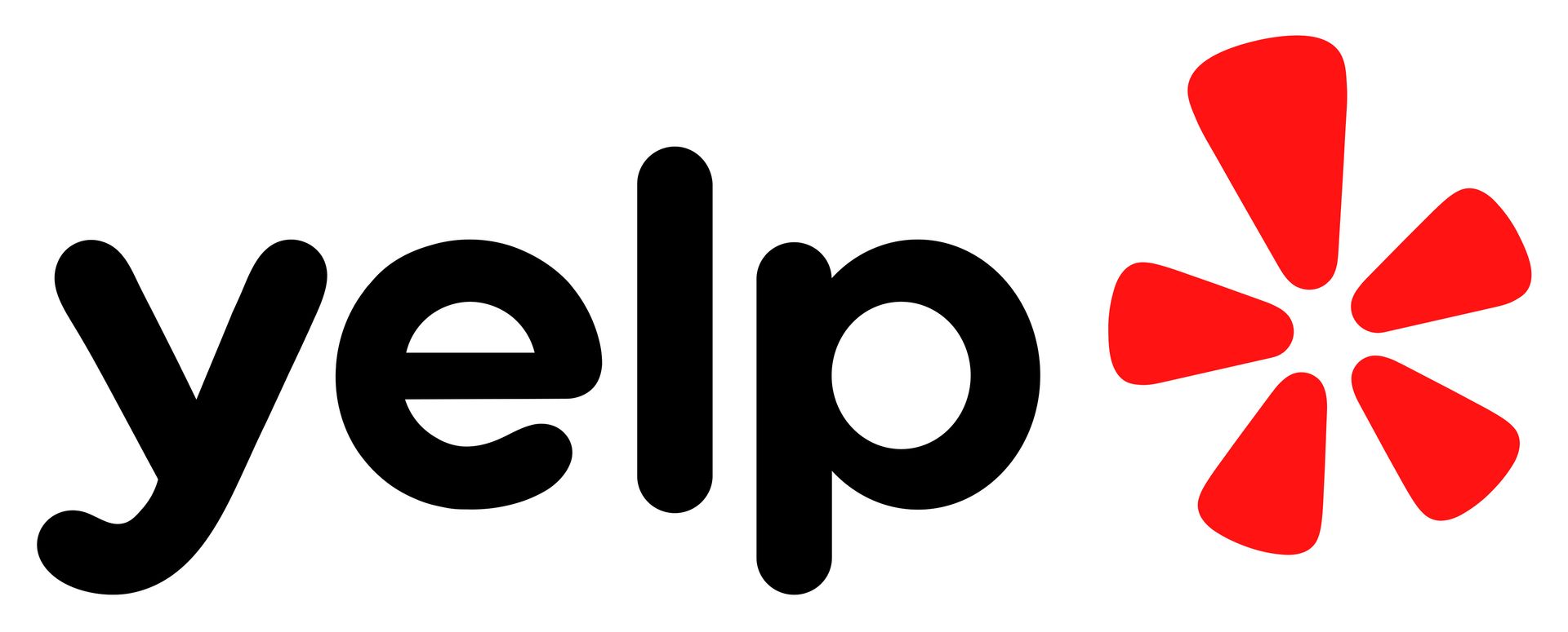 Yelp logo in black lowercase text with a red asterisk symbol
