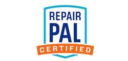 Repair Pal Certified logo with blue and orange colors.