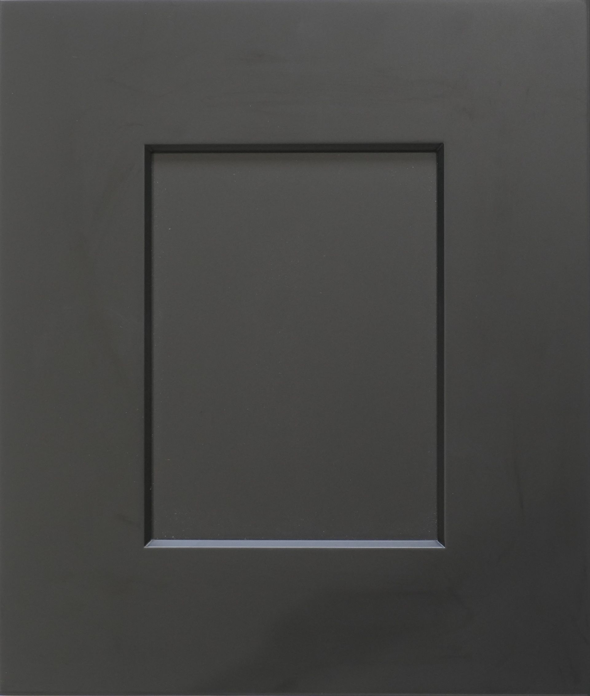 Gray wall with a centered rectangular recessed panel outline