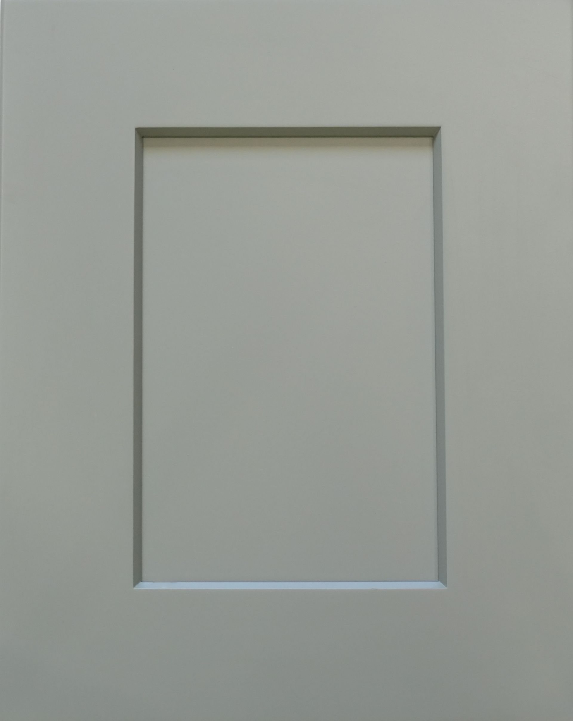 Plain beige cabinet door with a recessed rectangular panel.