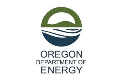 Oregon Department of Energy logo with green sun and blue waves