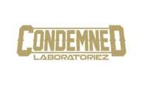 Condemned Laboratories logo: gold text on white, 
