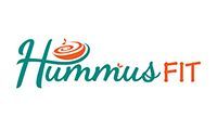 Logo for Hummus FIT, teal cursive 
