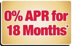 0% APR for 18 Months*