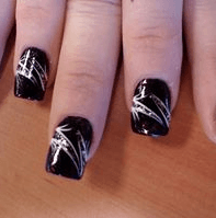 Black pattern on nails