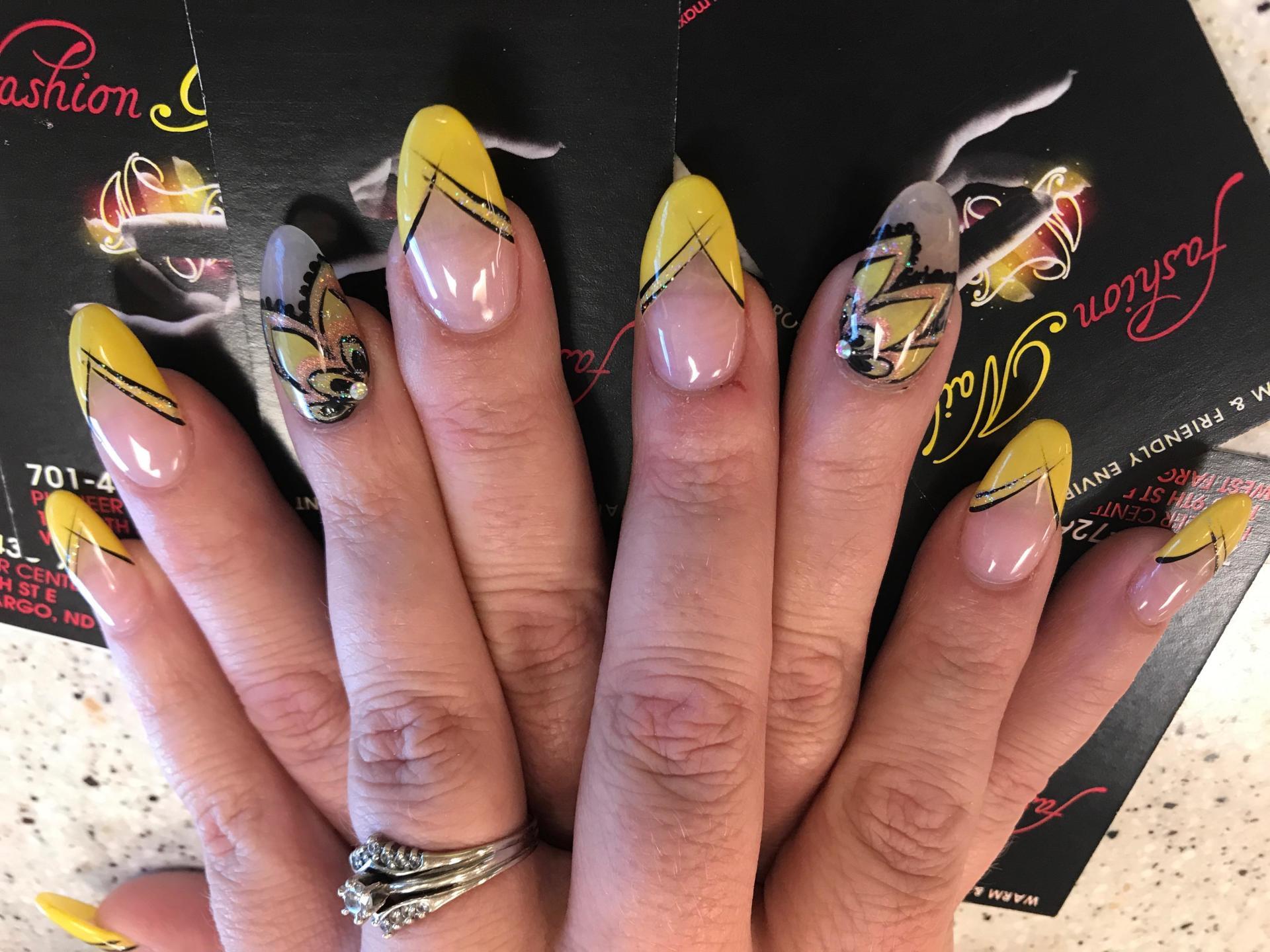 Black and yellow nails