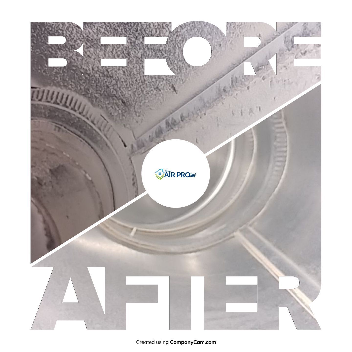 A before and after picture of a drain