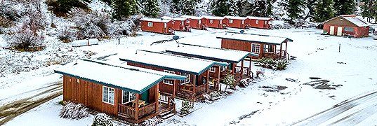 Cabins during winter