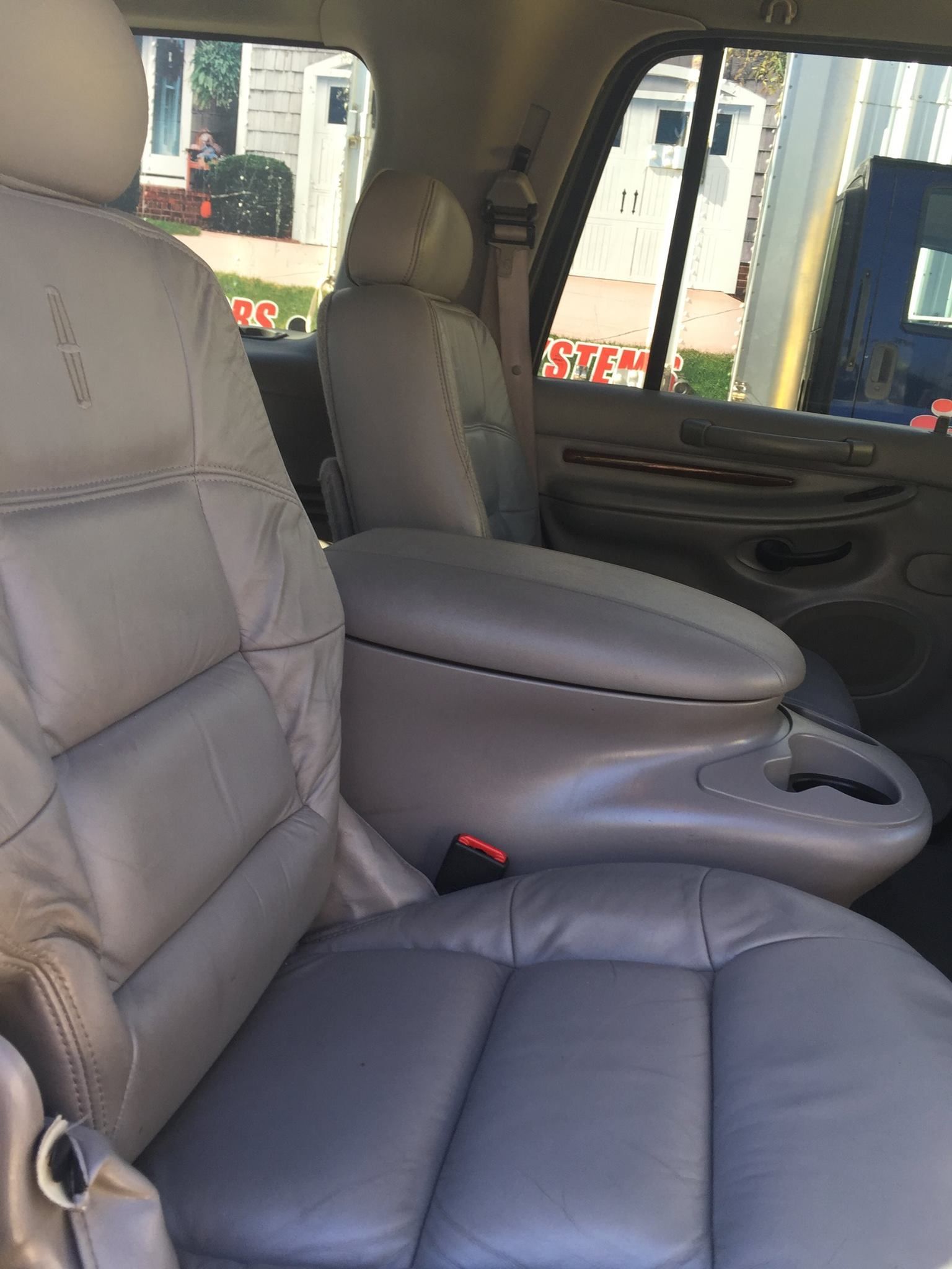 A close up of the seats in a car.