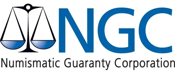 The logo for the numismatic guaranty corporation