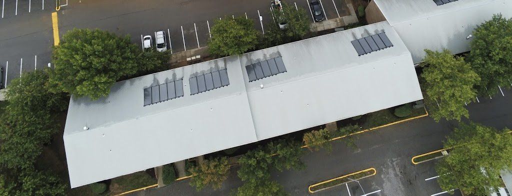 After shot of a commercial building with new roof