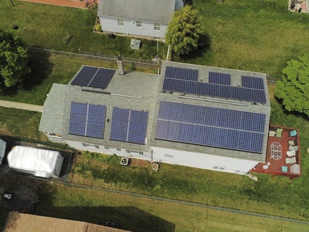 Roof with solar panels