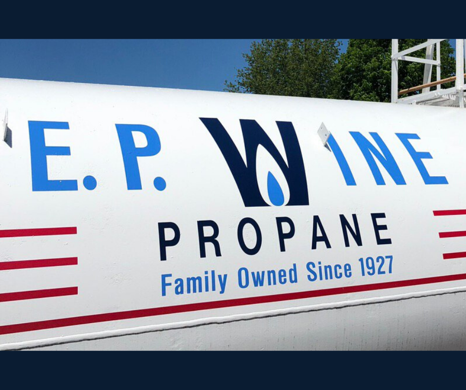 White propane tank with 