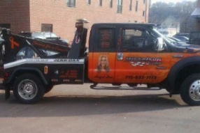 Orange tow truck