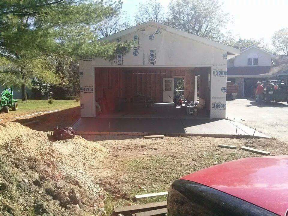 Garage construction work