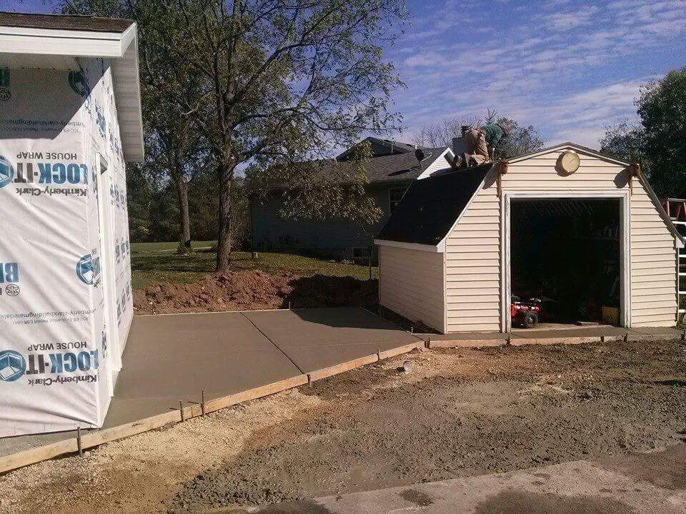 Garage construction work