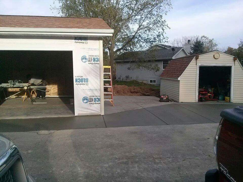 Garage construction work