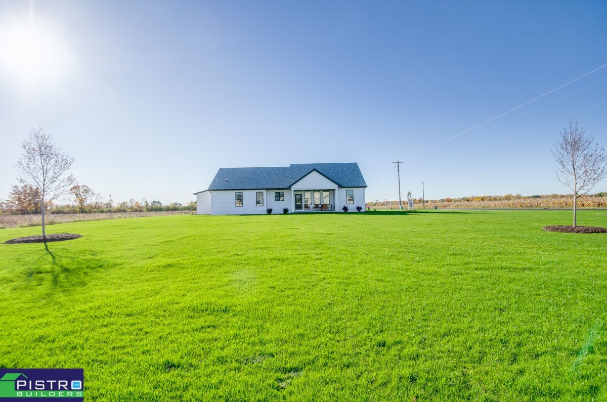Green lawn and a house
