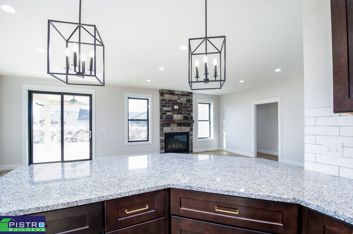 Nice countertop and lights