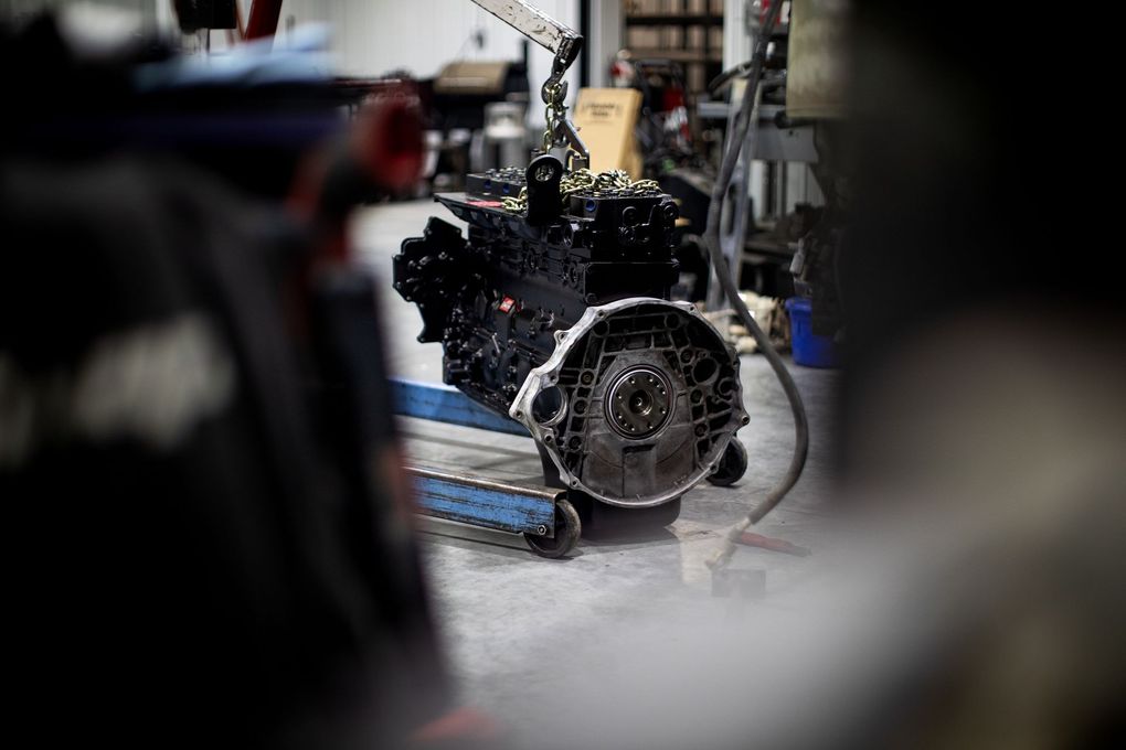 A new engine is about to be installed. 