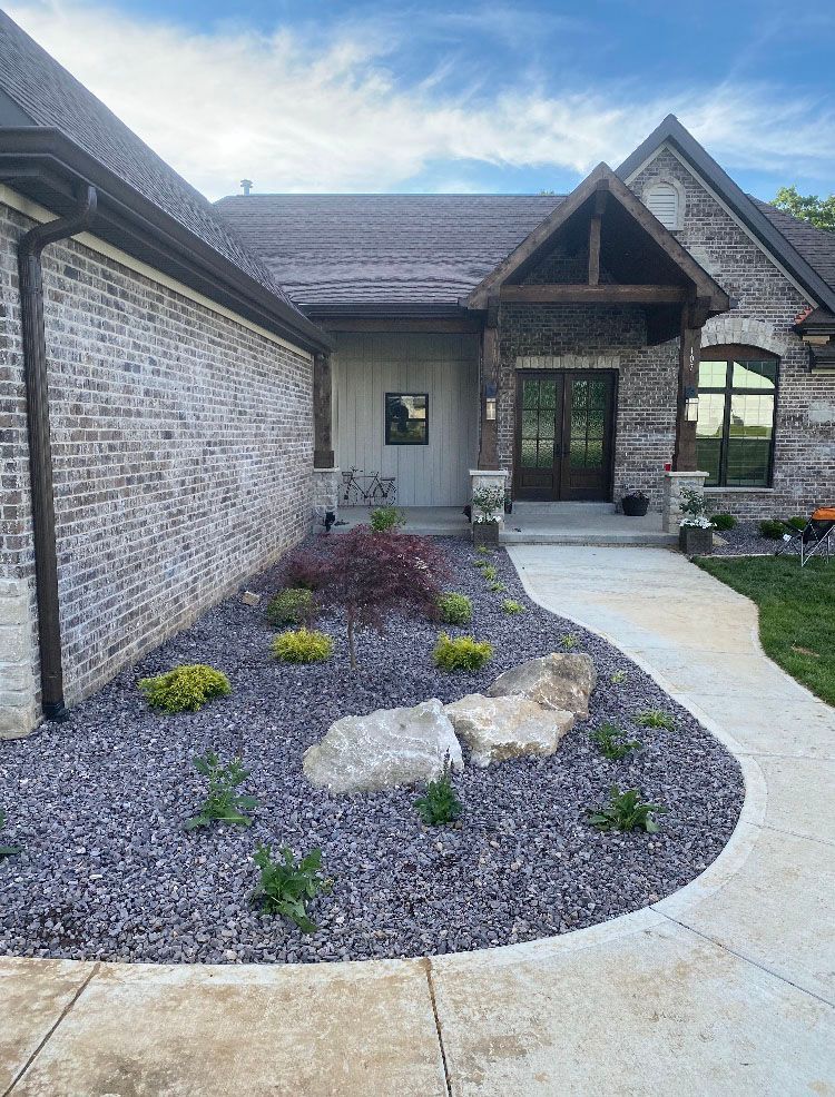 walkway leading to the front of the house