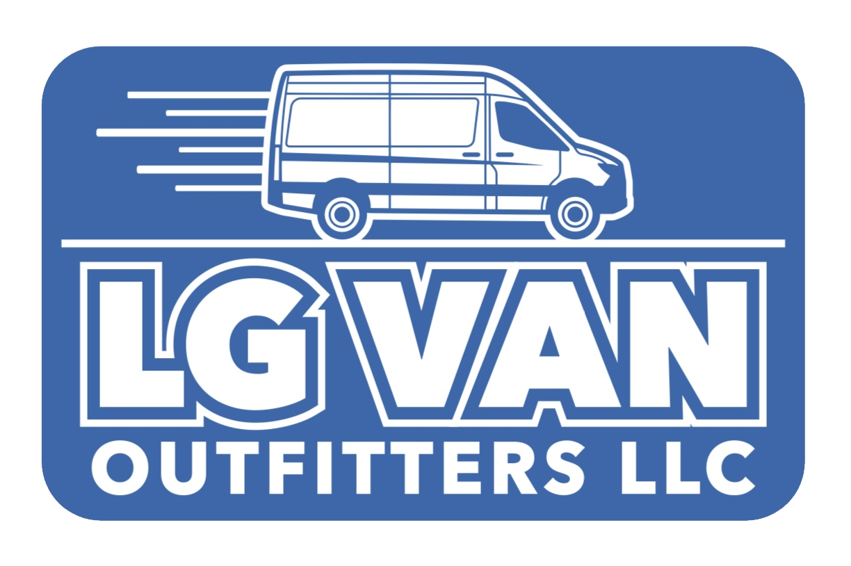 Blue logo: white van with speed lines above 