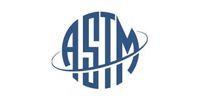 ASTM logo in blue, with the letters in a circle with a swoosh.