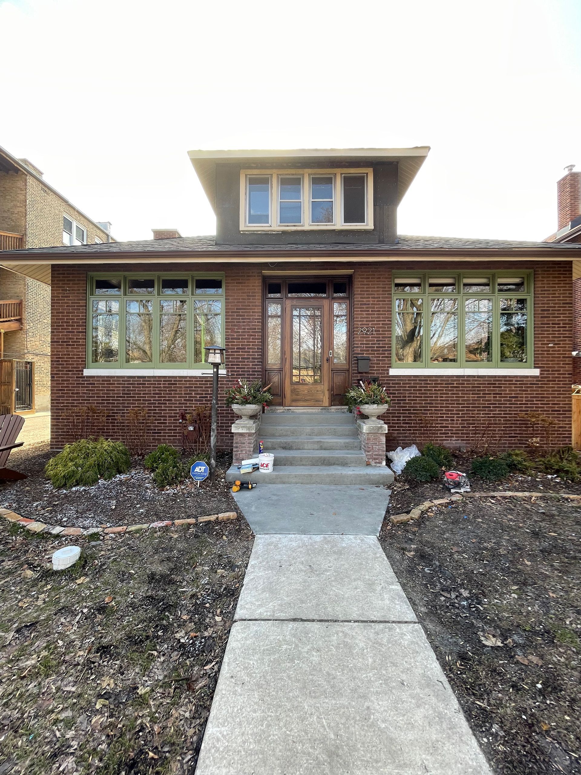 House with new door and windows