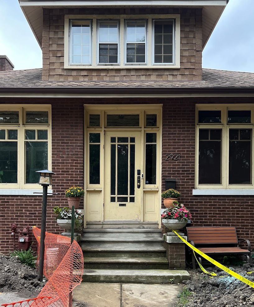 House with old door and windows
