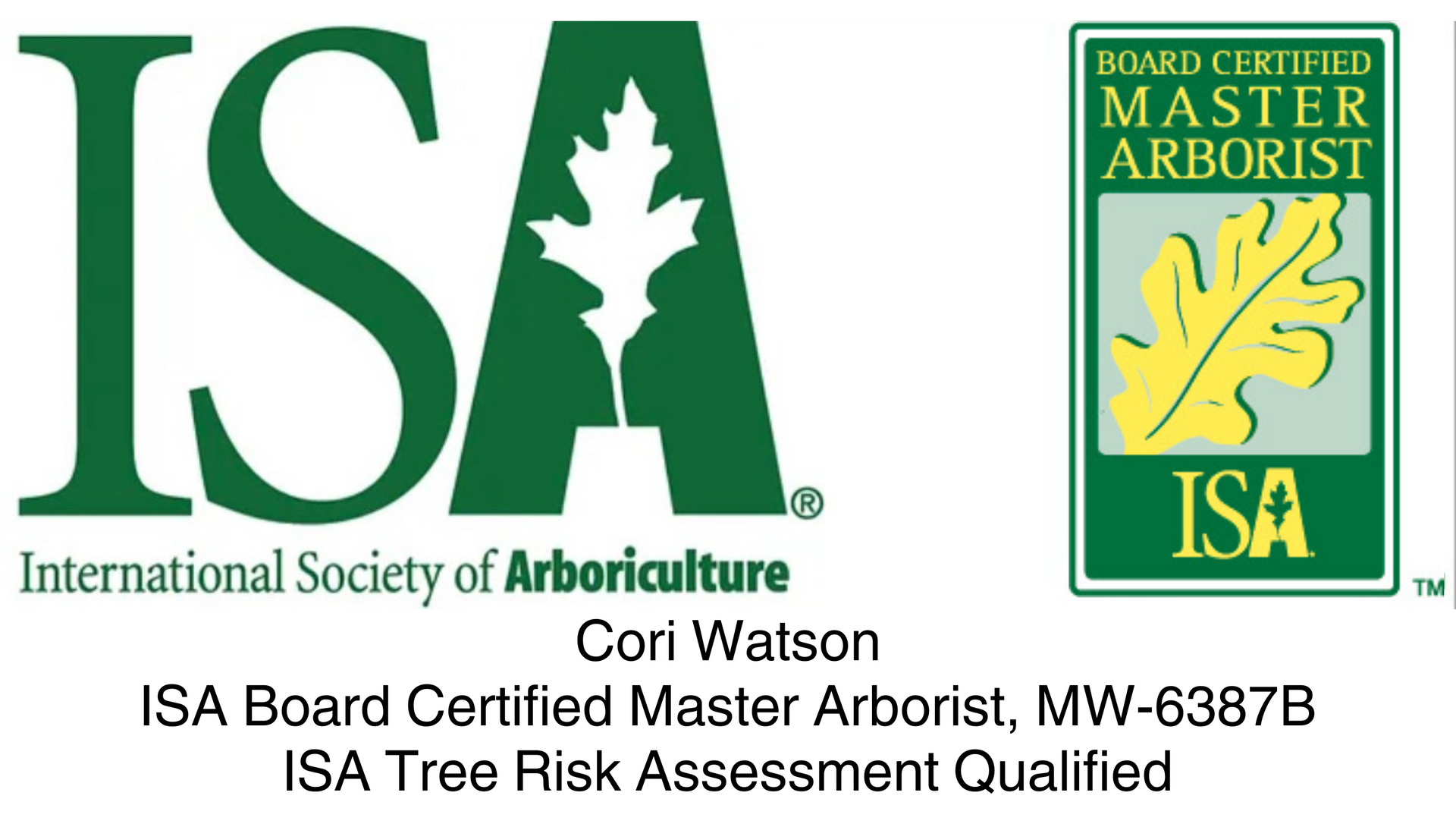 Cori Watson - ISA Board Certified Master Arborist Logo