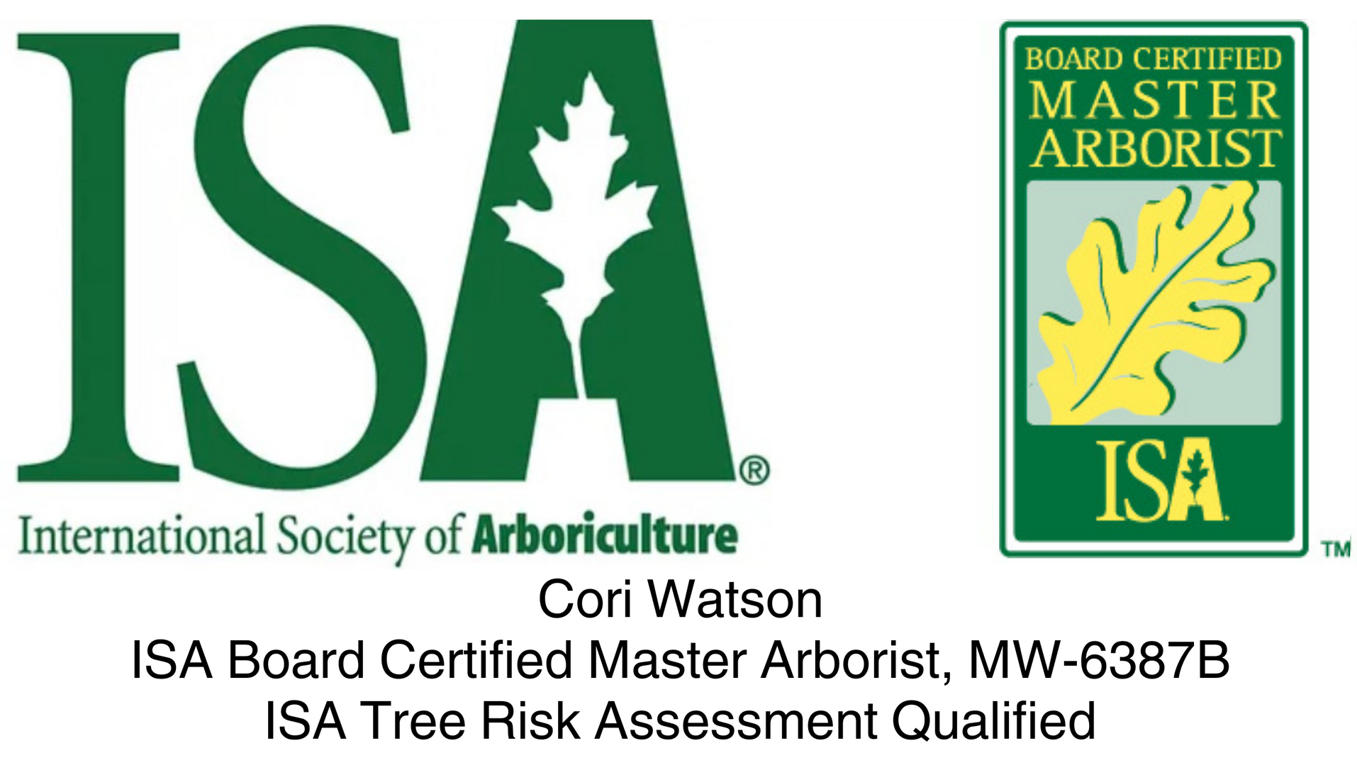 Cori Watson - ISA Board Certified Master Arborist Logo