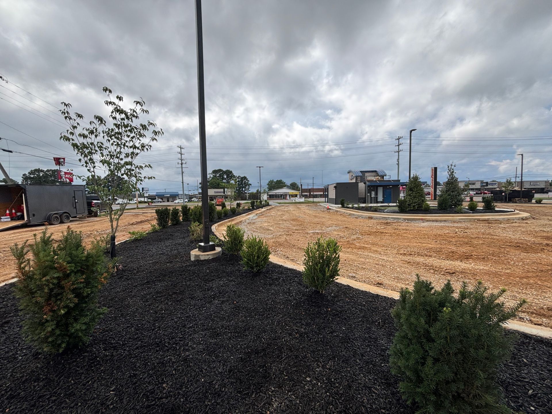 There is a lot of dirt in the middle of the road.