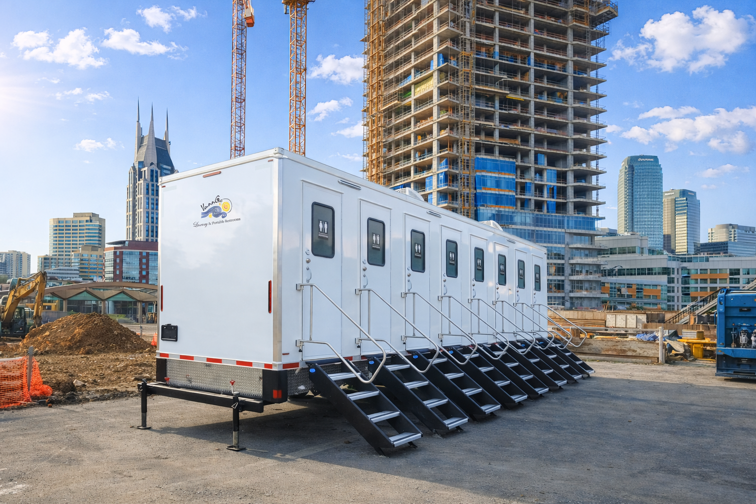 Construction Restroom Trailers for Sanitation 