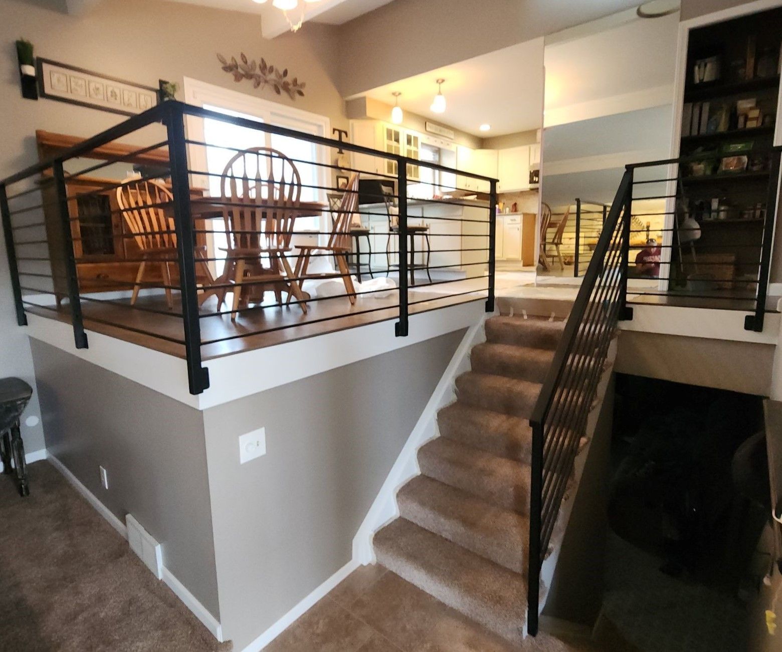 Stairs leading up to the second floor of a house