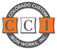 A logo for colorado custom iron works inc.