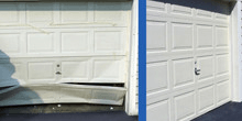 Before and after of a garage door