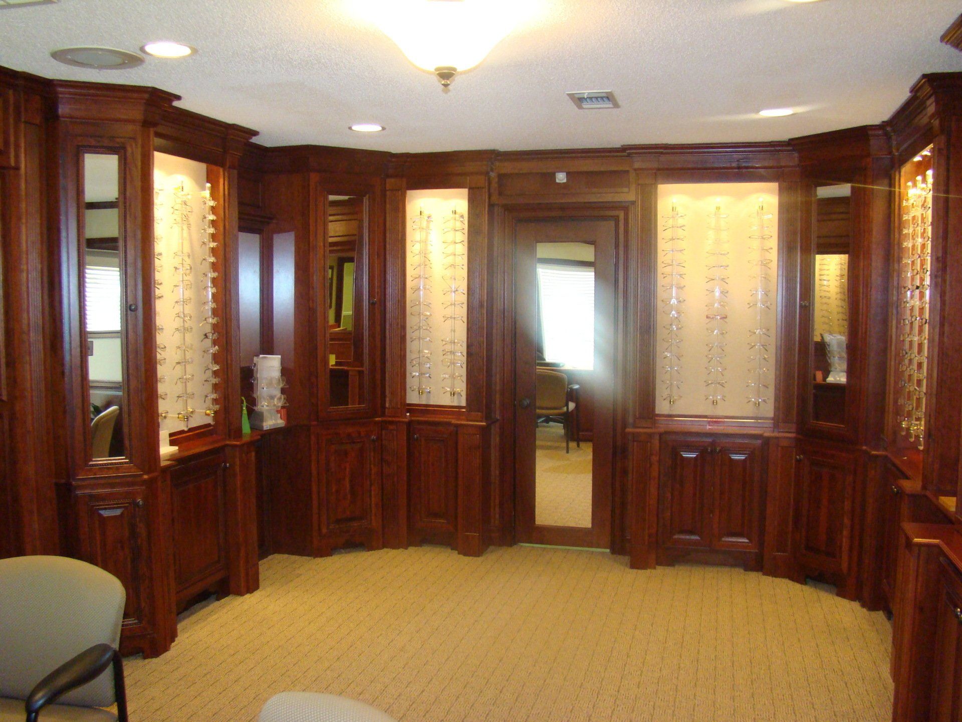 A glass shop with elegant looking cabinets