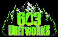 Green "603 Dirtworks" logo with mountains and trees.