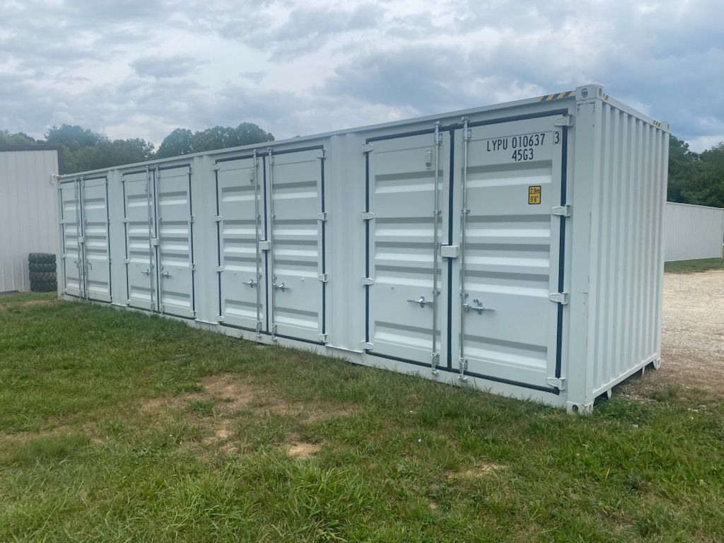 Outside White Shipping Container