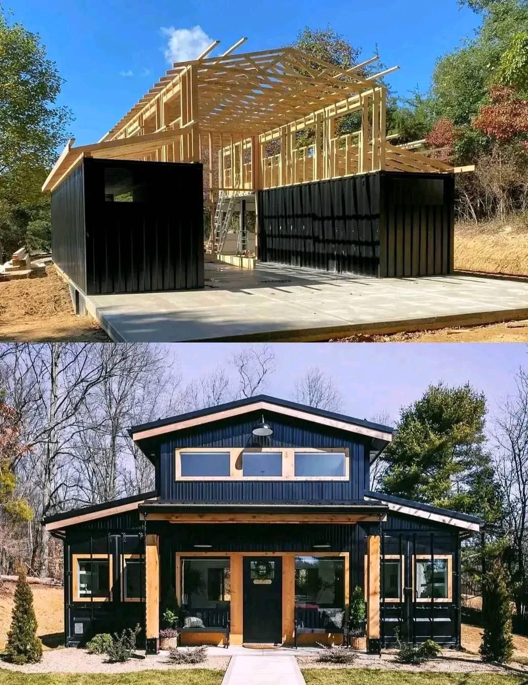 modern container home before and after