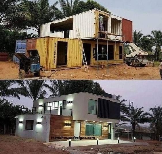 custom container home before and after