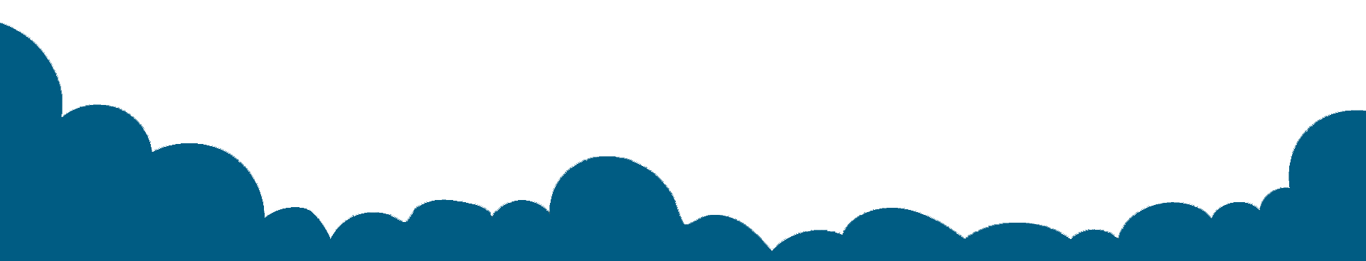 Red cloud-like shapes at the bottom of the image, contrasting against a white background.