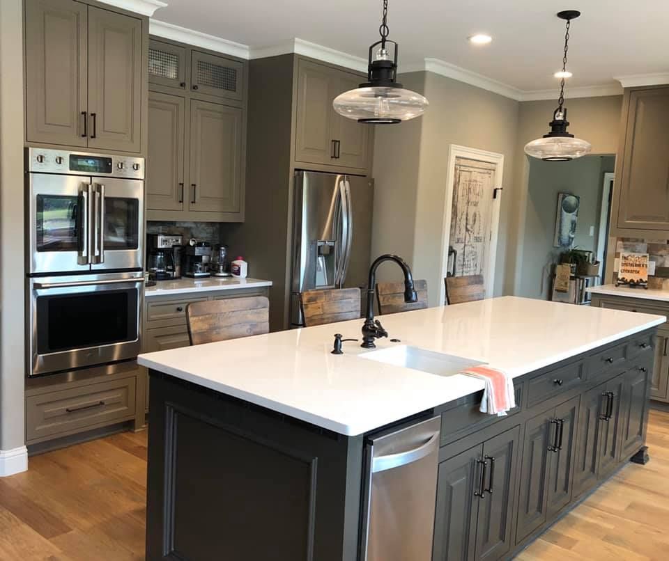 Kitchen with white countertops