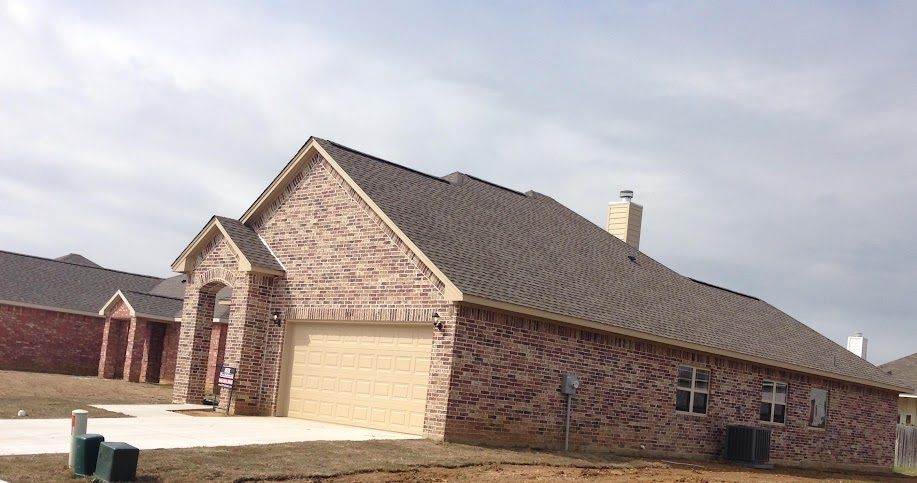 Brick house with a chimney