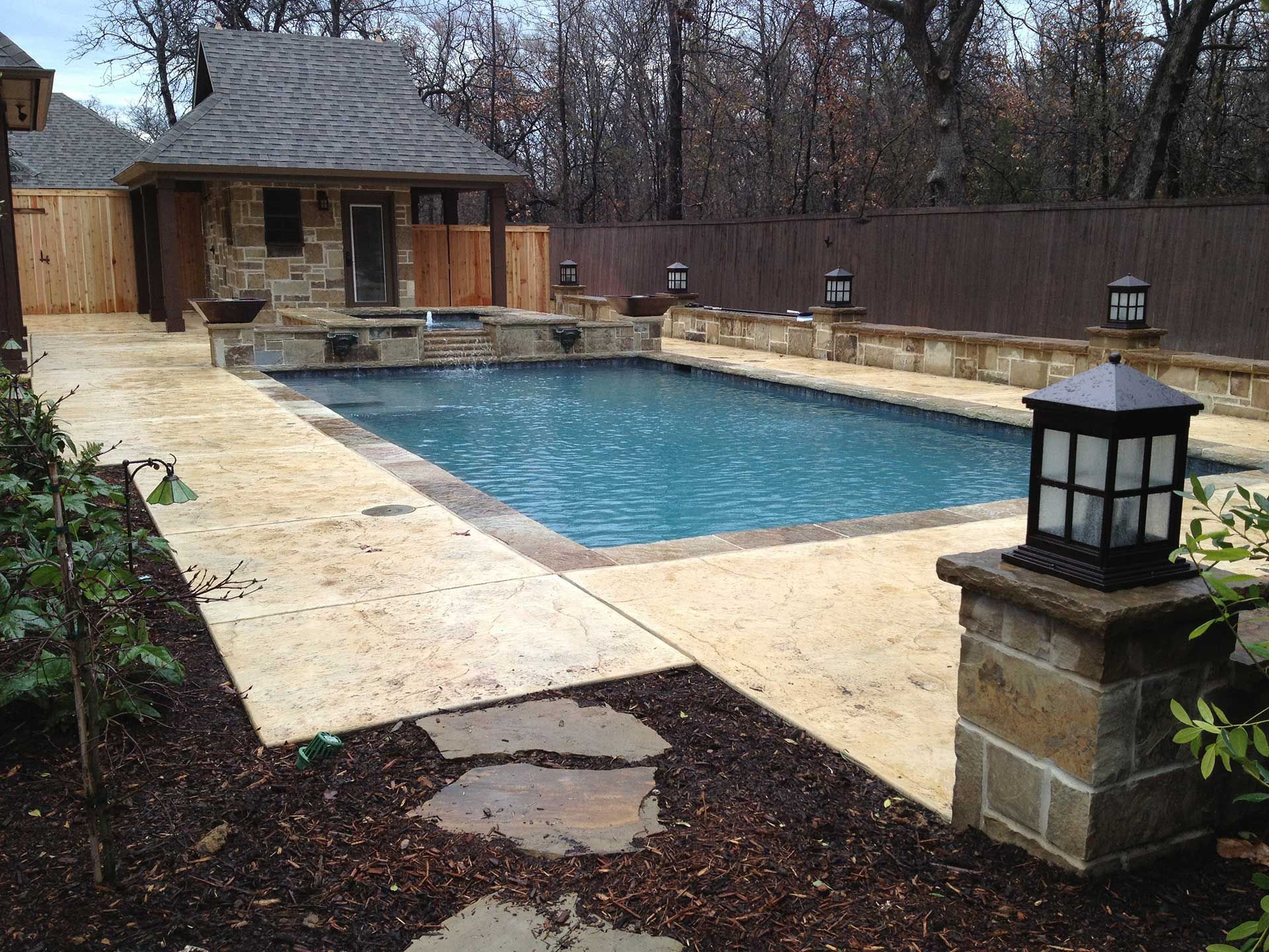 Stone pool house