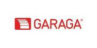 Logo for GARAGA, a garage door company, featuring a red square with lines and the name in red.