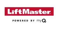 LiftMaster logo in white text on a red background.