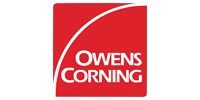 Owens Corning logo in white on a red square background