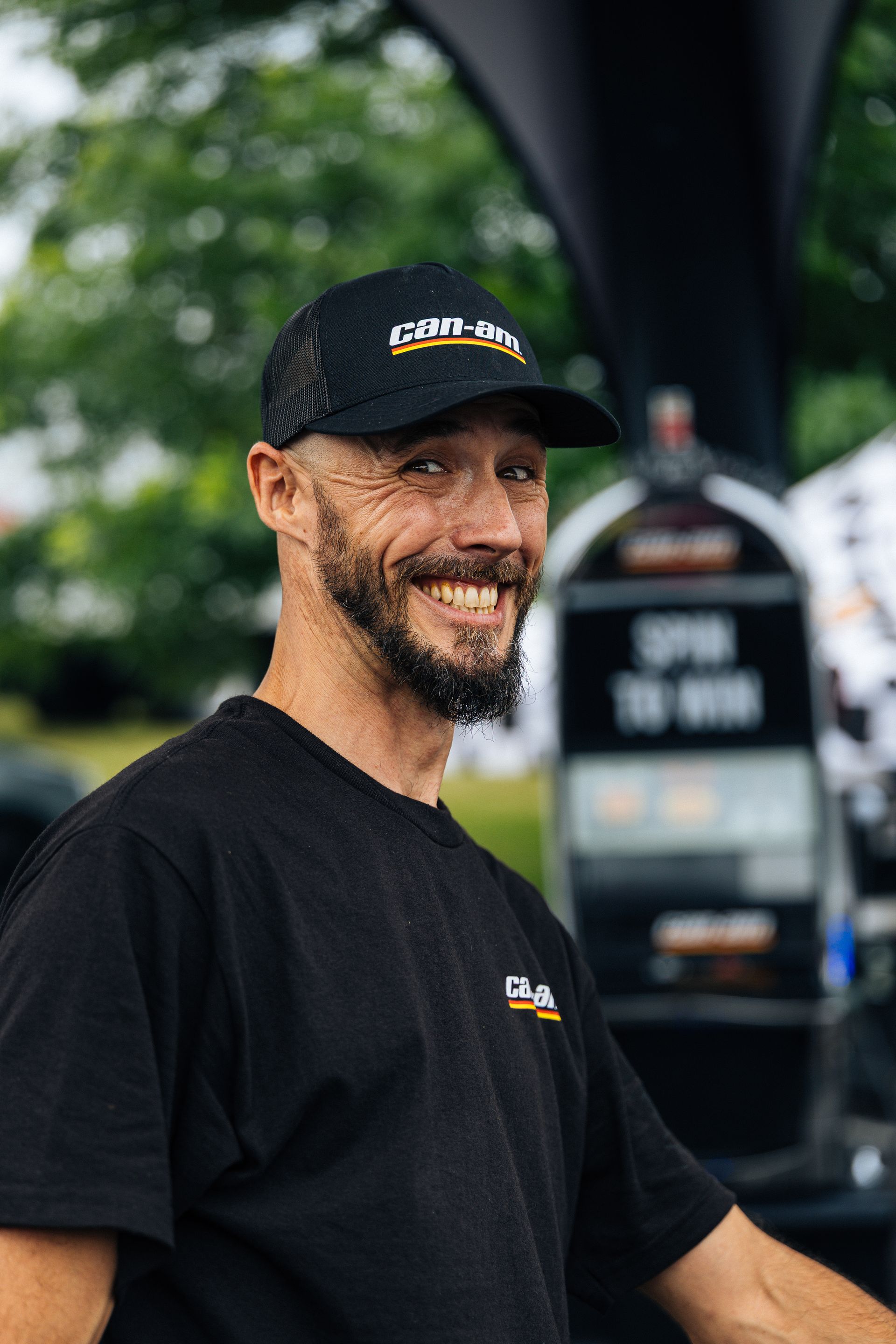 Man with beard wearing a black 