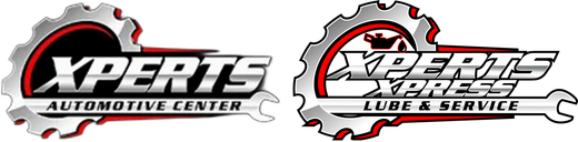 xperts automotive center and xperts xpress lube & service logos side by side